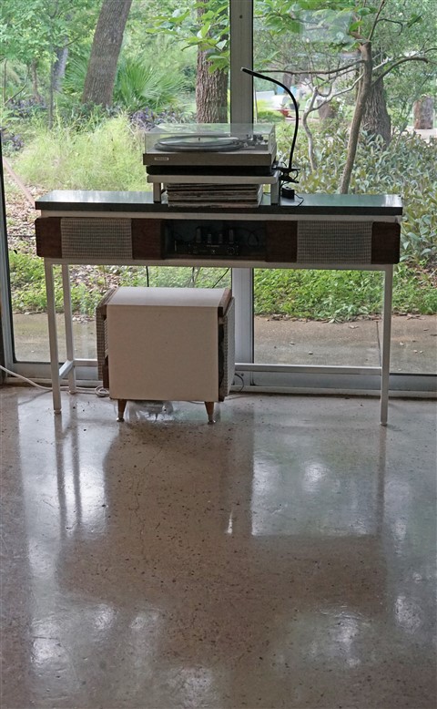 mid century modern styled stereo console