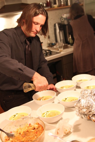 tie wearing hippie with truffle oil