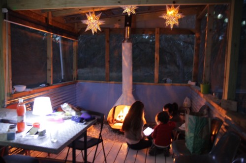 mid century modern fireplace screen room