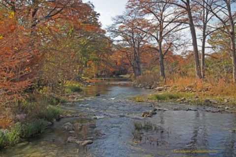 fall colors on the blanco river near wimberley and fischer texas