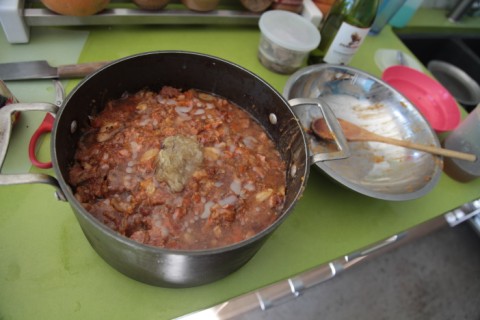 duck confit cassoulet assembled