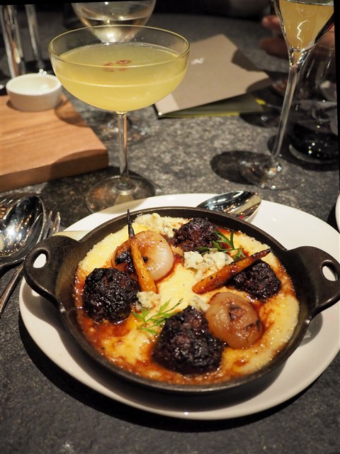 la v austin happy hour meatballs and polenta