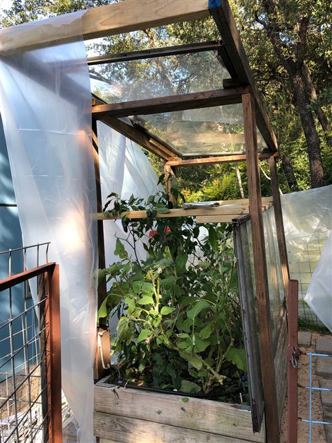 greenhouse from sliding glass door panel