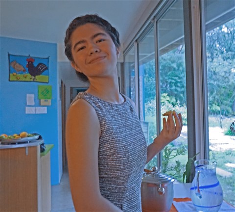 daughter and the chees board