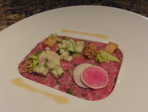 beef tartare chef josh watkins carillon austin UT beef tartare chef josh watkins carillon austin UT