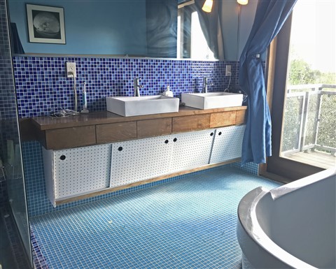 midceentury modern inspired floating cabinet