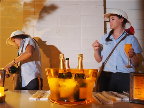 veuve clicquot mail truck party austin