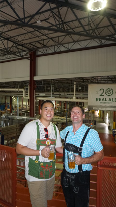 lederhosen at the real ale brewery oktoberfest 20th anniversary party