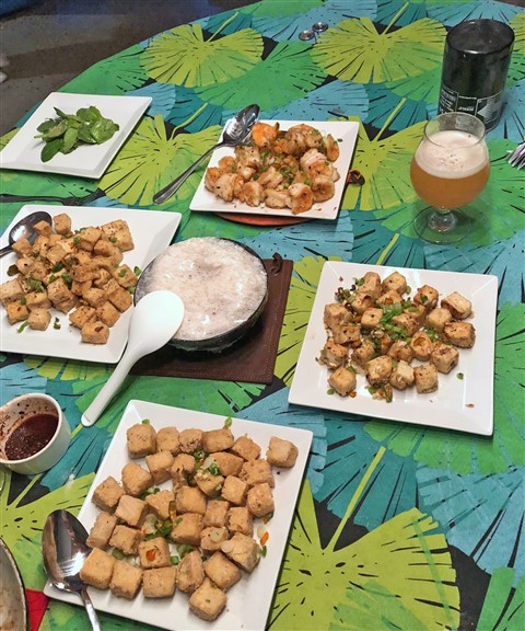 salt and pepper tofu and shrimp