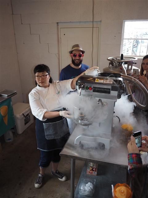 spun ice cream sxsw ge bbq liquid nitrogen