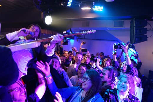 quiet company crowd surfing professional taylor muse and his fender